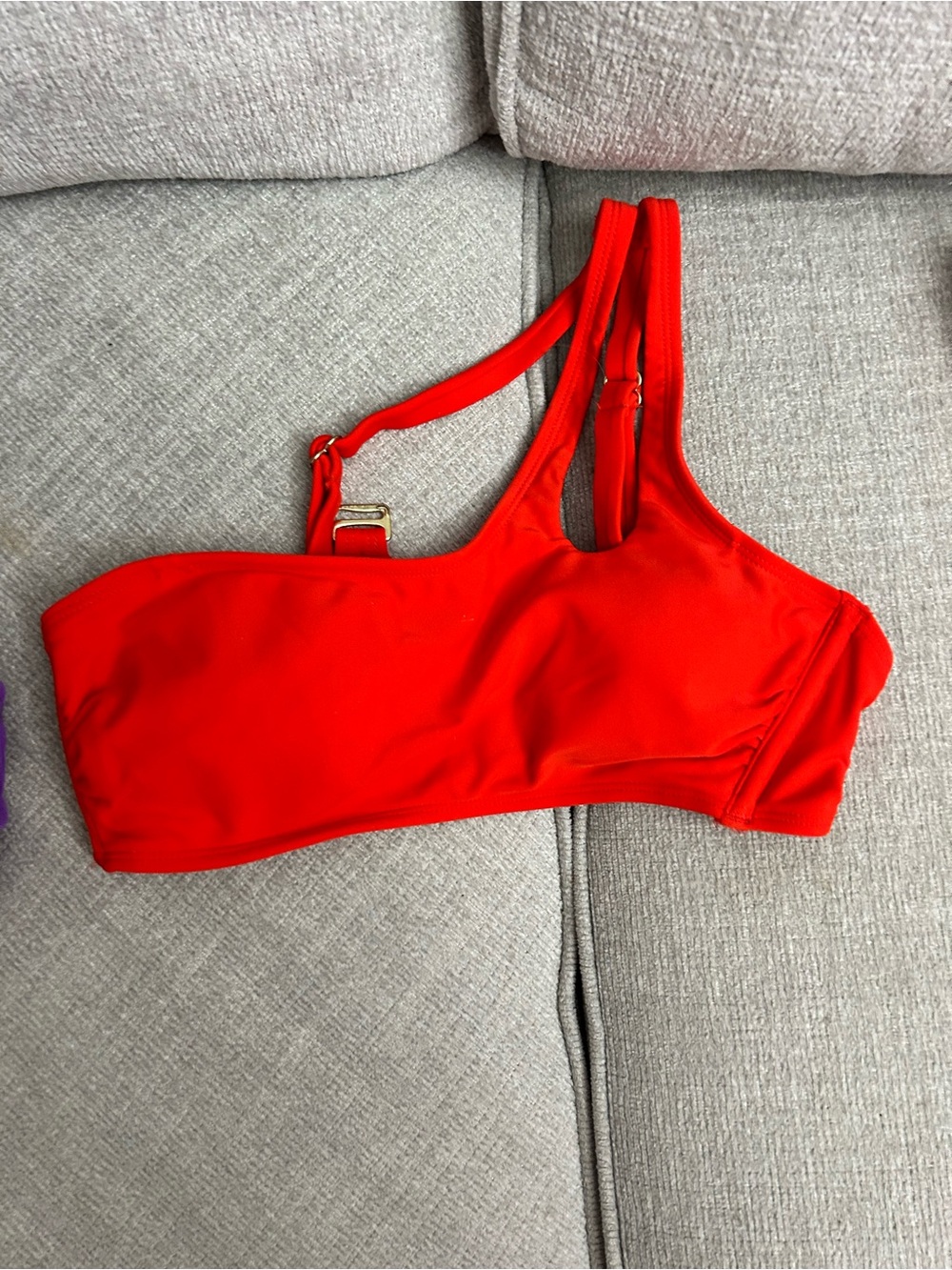 Red Asymmetrical One-Shoulder Bralette - Womens Intimates